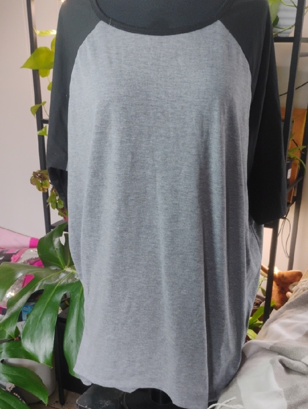 LuLaRoe Gray and Black Midi Dress